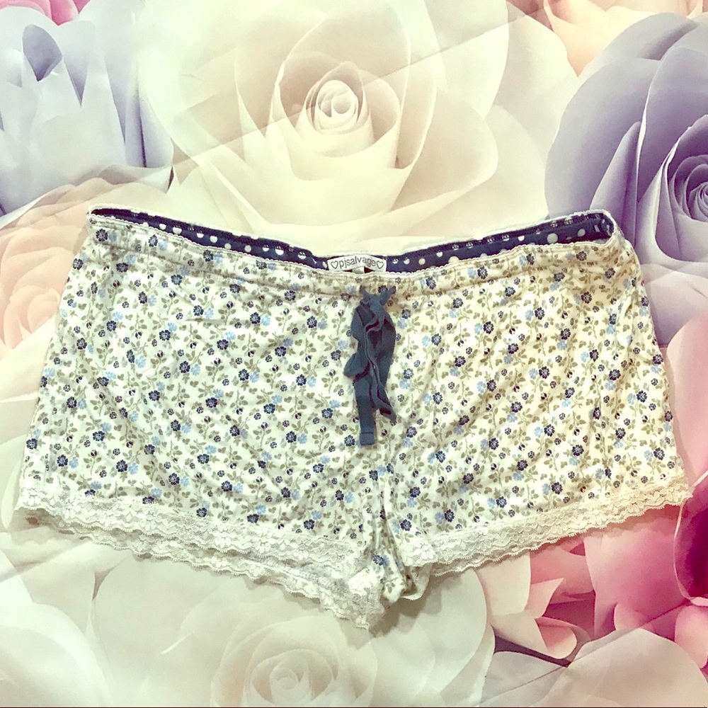 PJ Salvage Jammie Bottoms Shorts Floral SzM